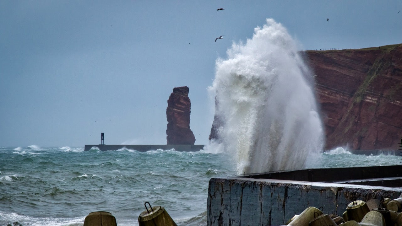 Helgoland im Sturm