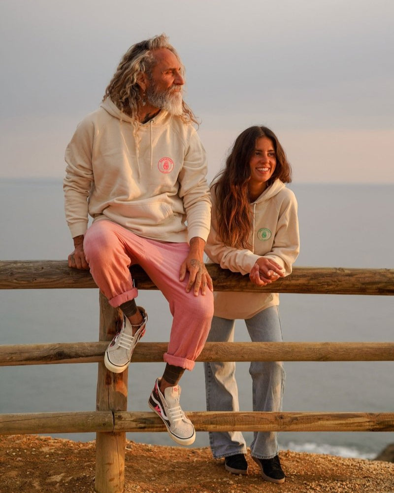 Hoody Gedanklich am Meer - Ivory Edition neonpink - Ankerherz Verlag