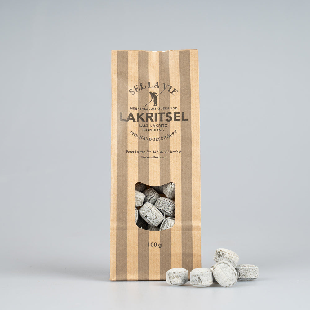Salzbonbons Salz-Lakritz mit Fleur de Sel aus Guérande, 100 g
