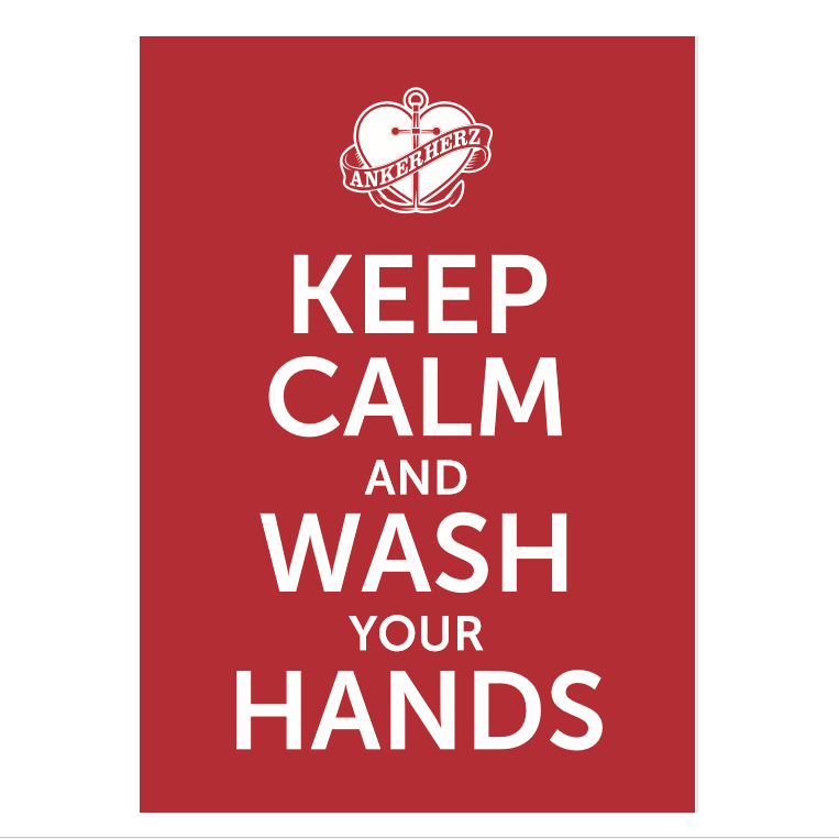 Postkarte "Keep calm and wash your hands“ - Ankerherz Verlag