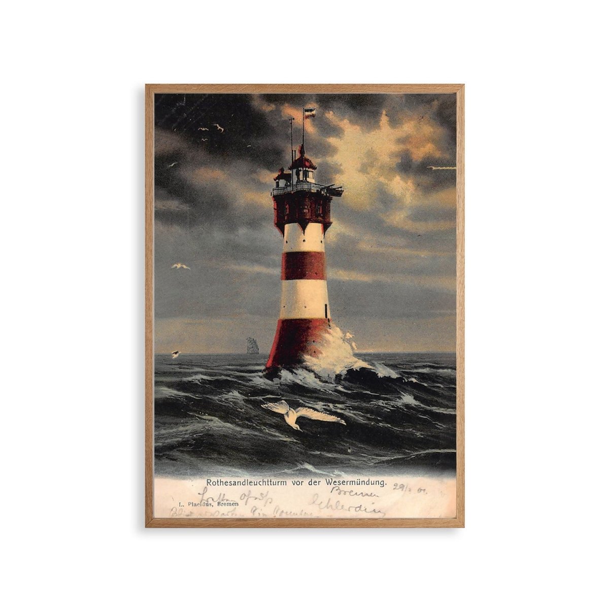 Vintage Poster Leuchtturm Roter Sand 21x30 - Ankerherz Verlag
