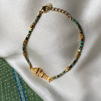 Goldener Fisch — Armband mit Türkissteinen