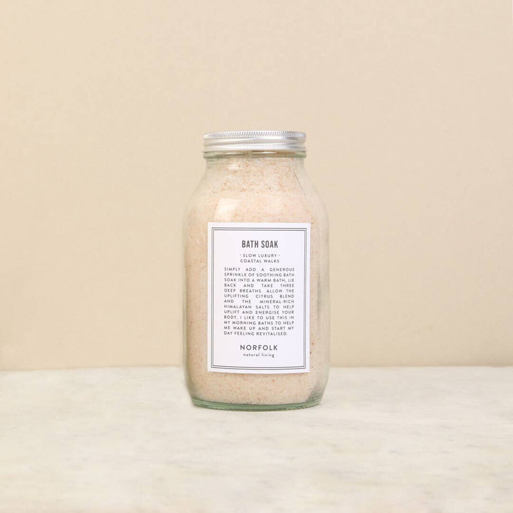 Norfolk Natural Living Bath Soak Coastal Walks – Produktfoto des Einmachglases mit Label
