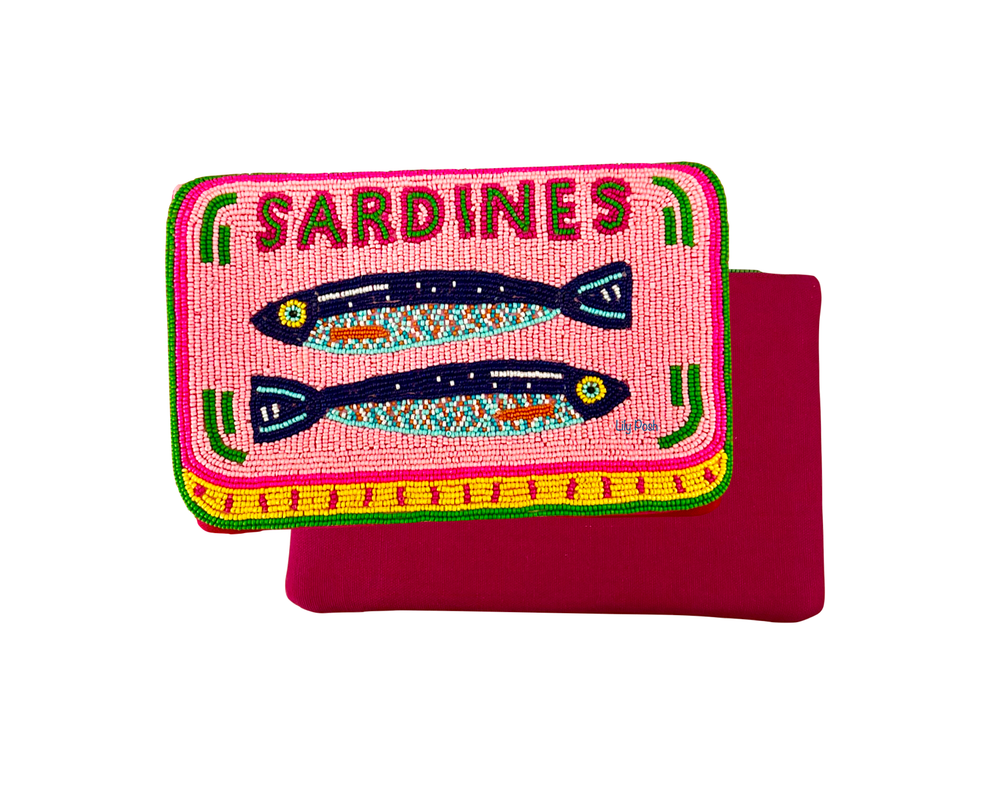 Sardinen Clutch | Perlenbesetzt