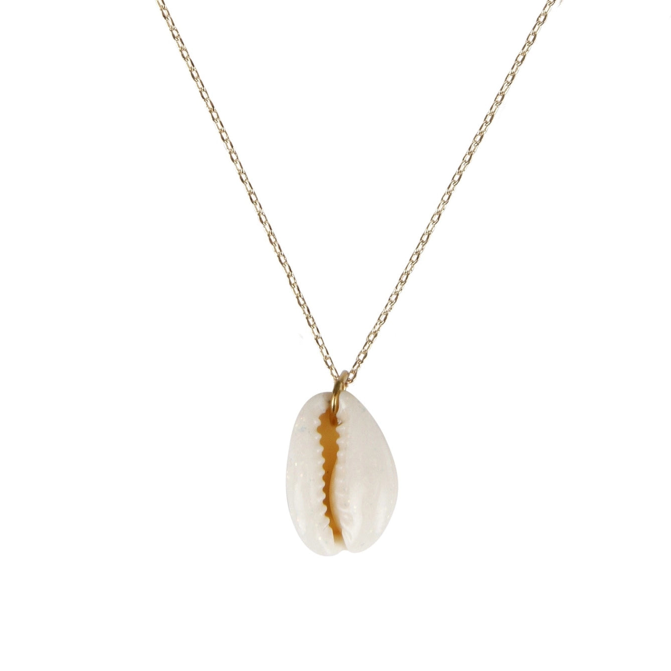 Halskette Coquillage mit emaillierter Muschel