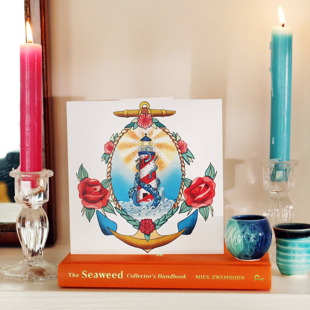 Klappkarte Leuchtturm & Kraken — The Sailor's Story | Cream Cornwall