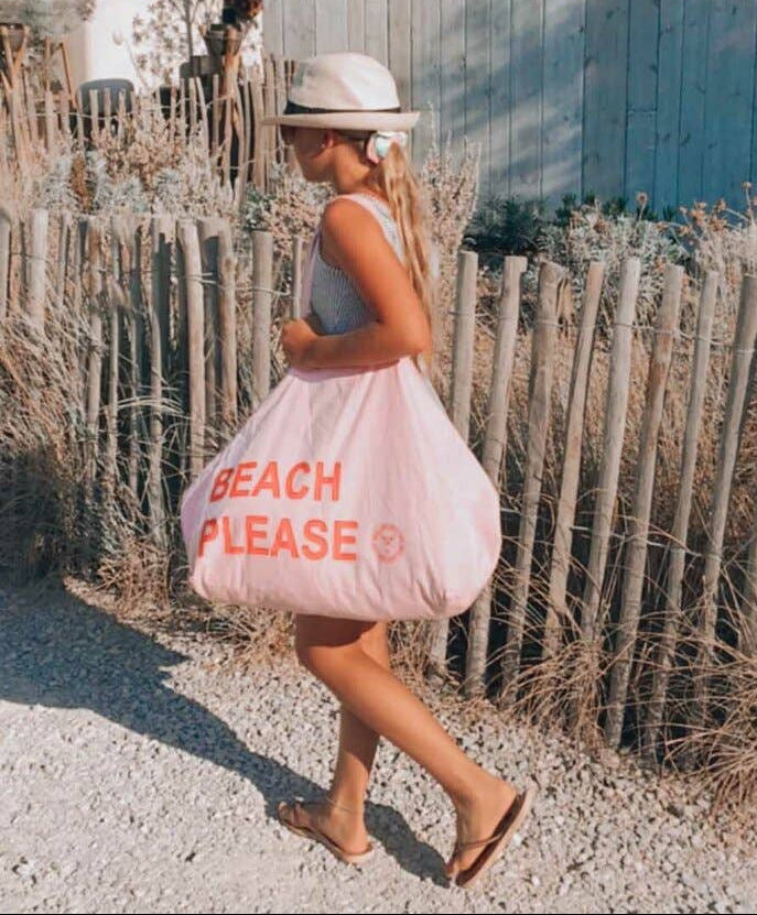 Strandtasche "Beach Please“ in rosa, beige oder türkis