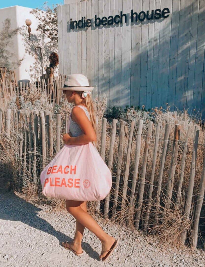 Strandtasche "Beach Please“ in rosa oder beige
