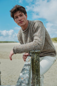 Tweed Strickpullover – Haferfarbe