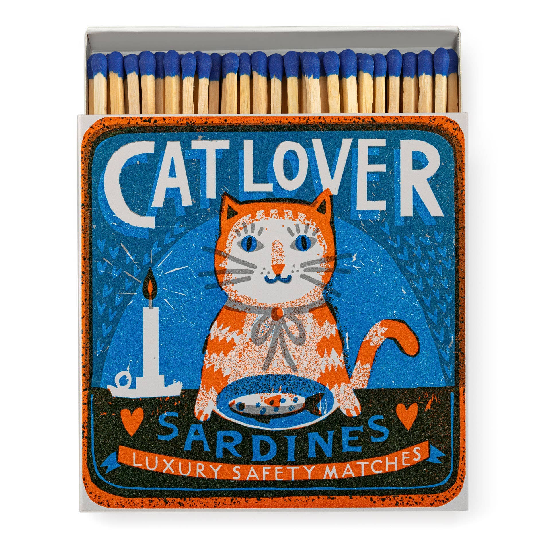 XXL Streichholzschachtel "Cat Lover" - Katzen-Design 11x11cm