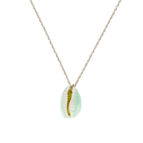 Halskette Coquillage mit emaillierter Muschel