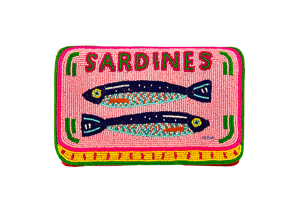 Sardinen Clutch | Perlenbesetzt