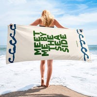 Strandtuch Meet me by the Seaside – Produktfoto liegend, 76 × 152 cm
