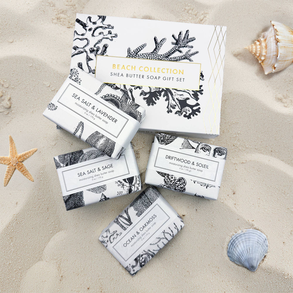 Seifen-Geschenkset Strandkollektion – 4 handgemachte Sheabutter-Seifen