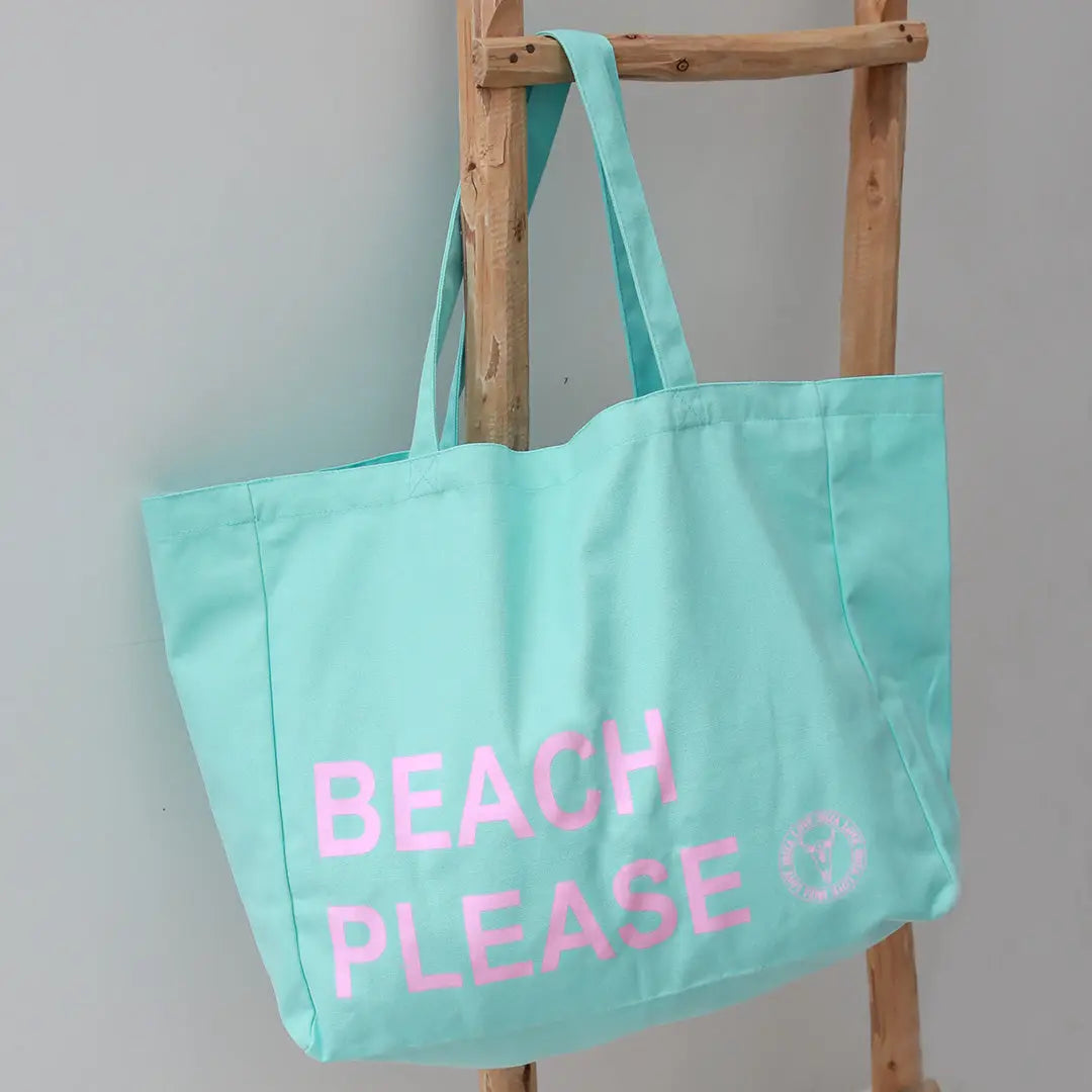 Strandtasche "Beach Please“ in rosa, beige oder türkis