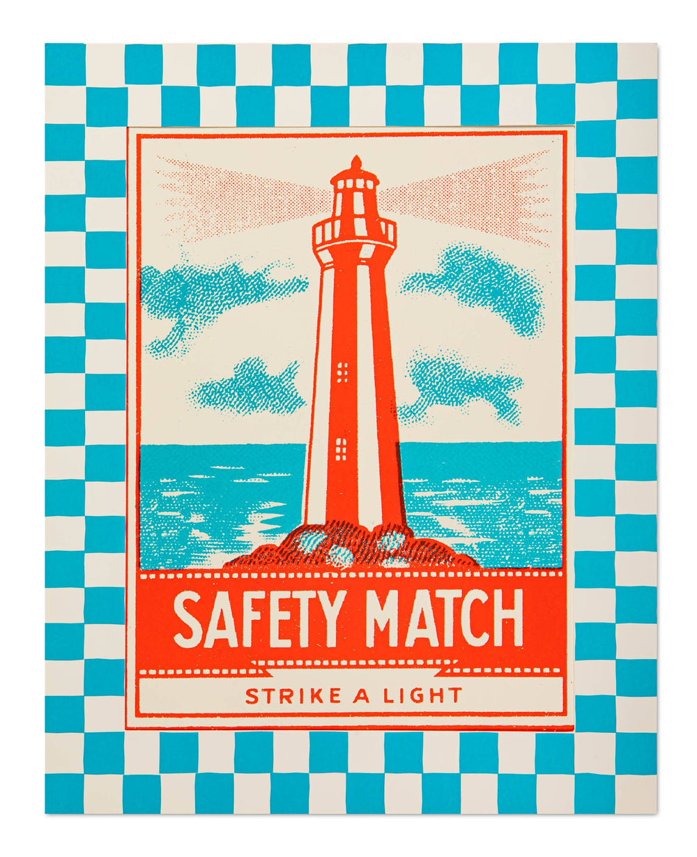 Druck mit einem alten Leuchtturmmotiv 40x50 cm