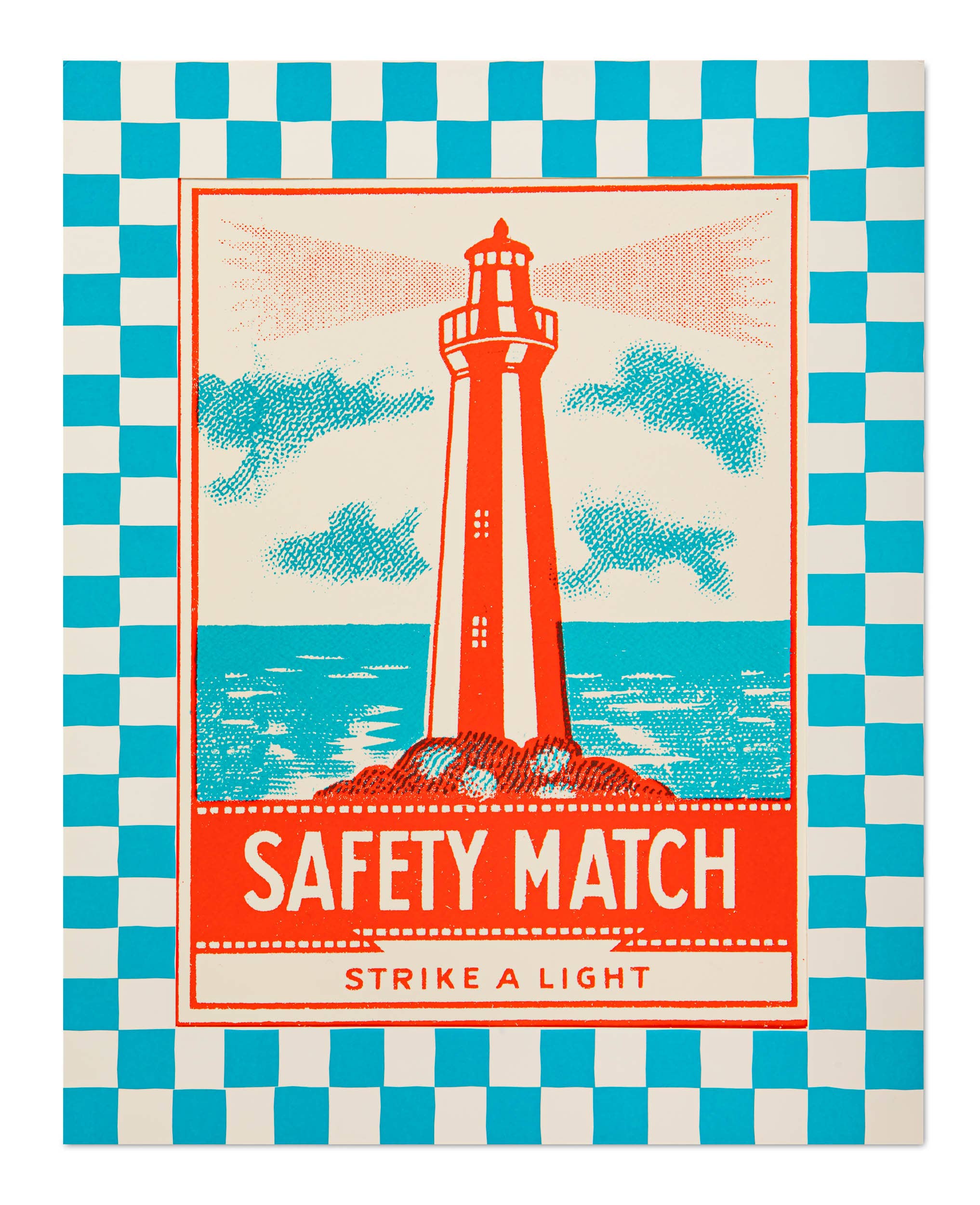 Druck mit einem alten Leuchtturmmotiv 40x50 cm