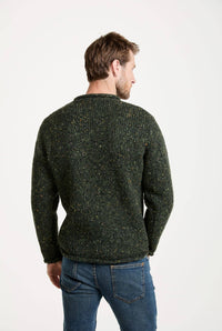 Tweed Strickpullover - Grün