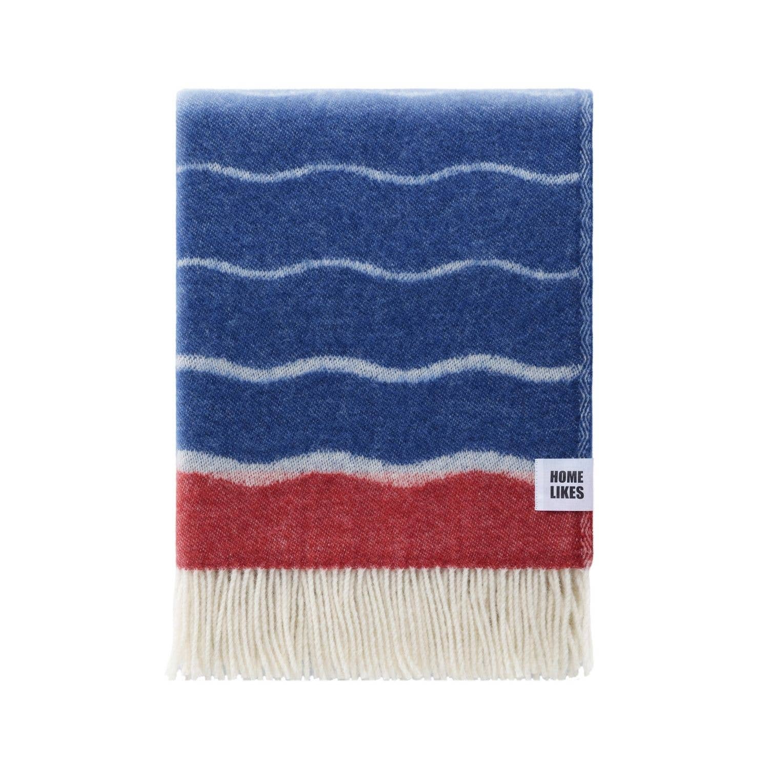 Wolldecke Waves  130 x 190 cm - Wendbar