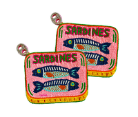 Sardinen Münztäschchen | Perlenbesetzt