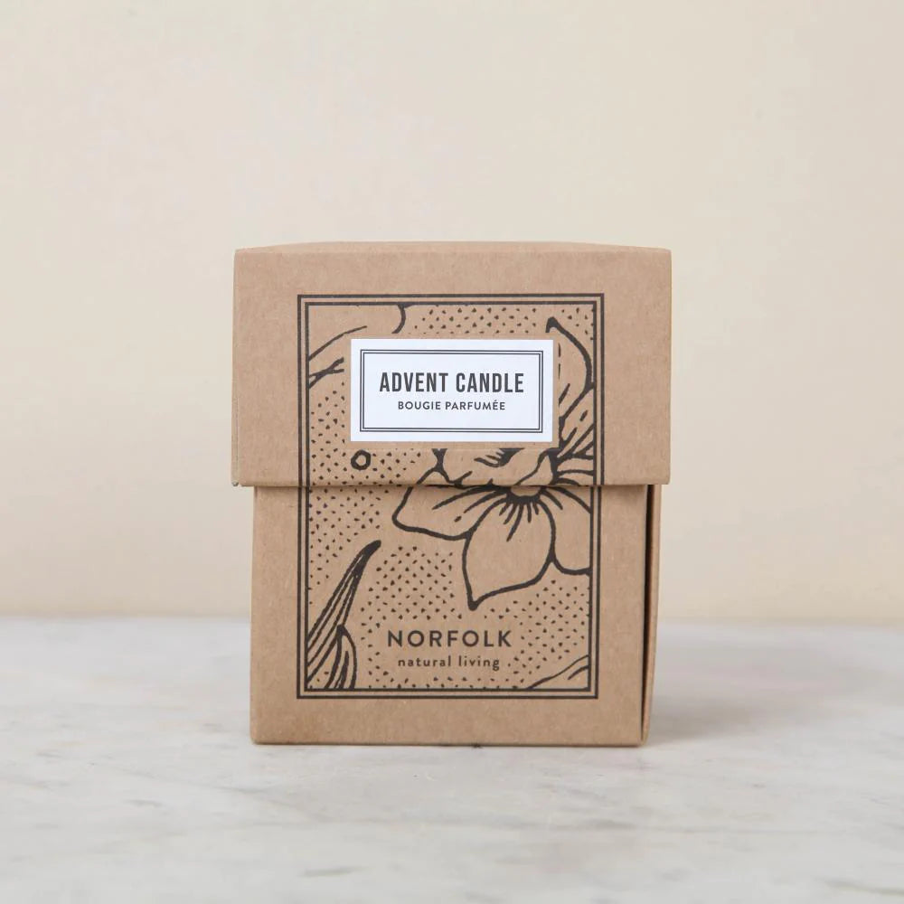 Adventskerze für 24 Tage mit Weihnachtsduft