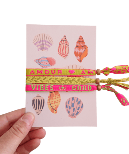 Bunte Armbänder - 3er Set mit Postkarte - Ankerherz Verlag
