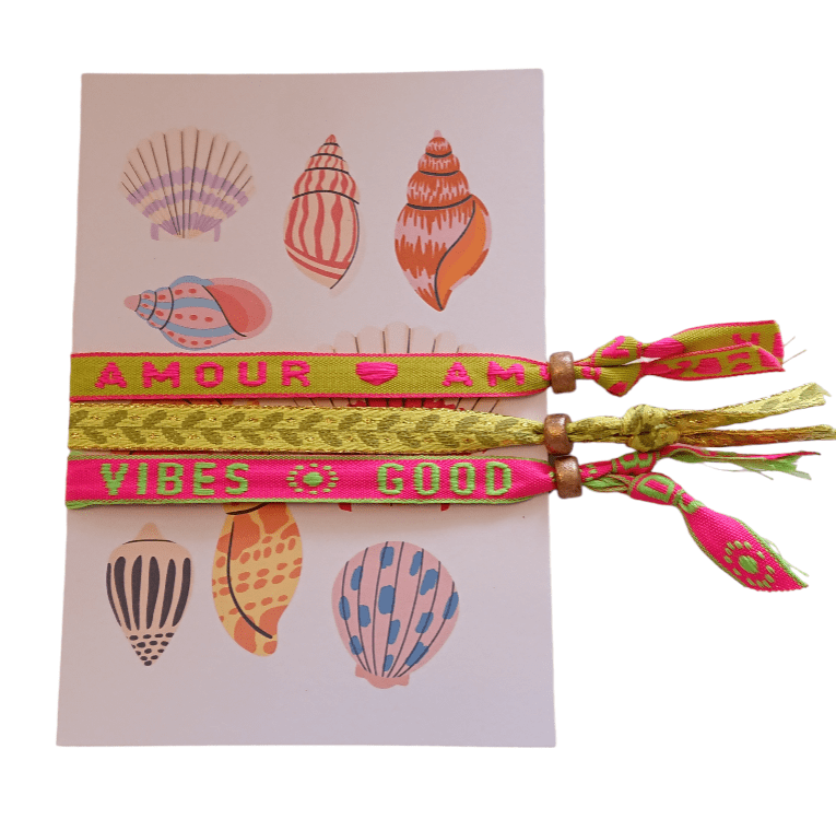 Bunte Armbänder - 3er Set mit Postkarte - Ankerherz Verlag