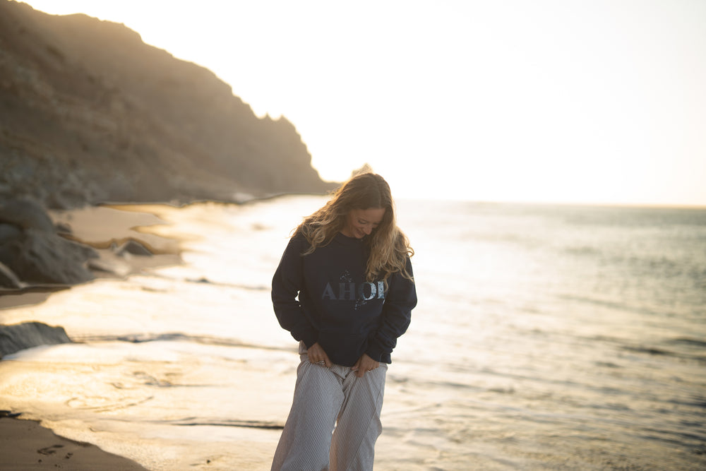 Kapuzenpullover AHOI Navy | ankerherz.de