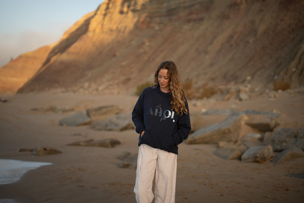 Kapuzenpullover AHOI Navy | ankerherz.de