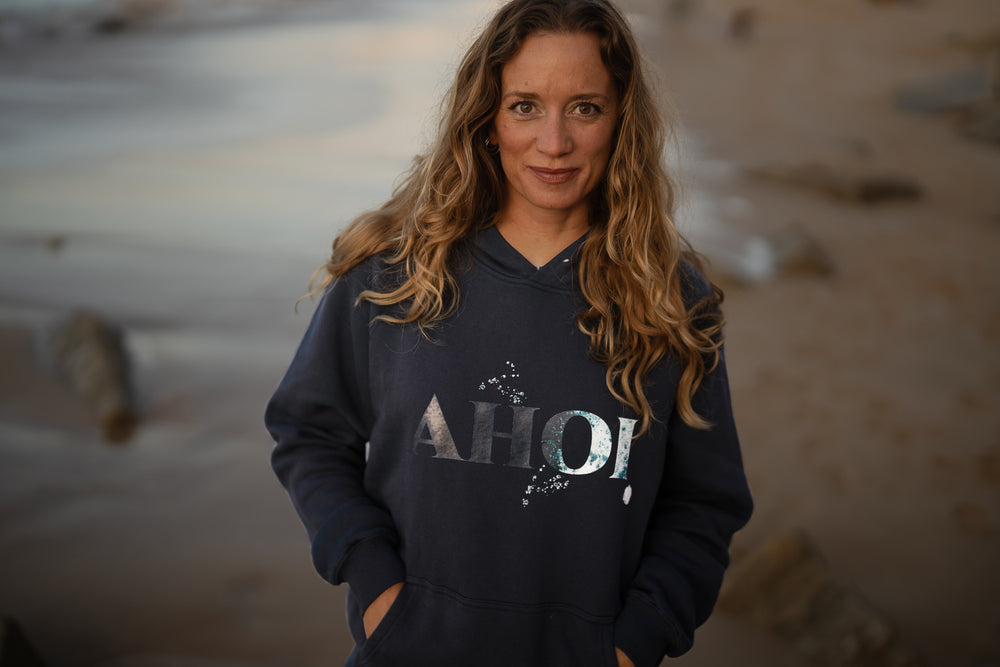 Kapuzenpullover AHOI Navy | ankerherz.de
