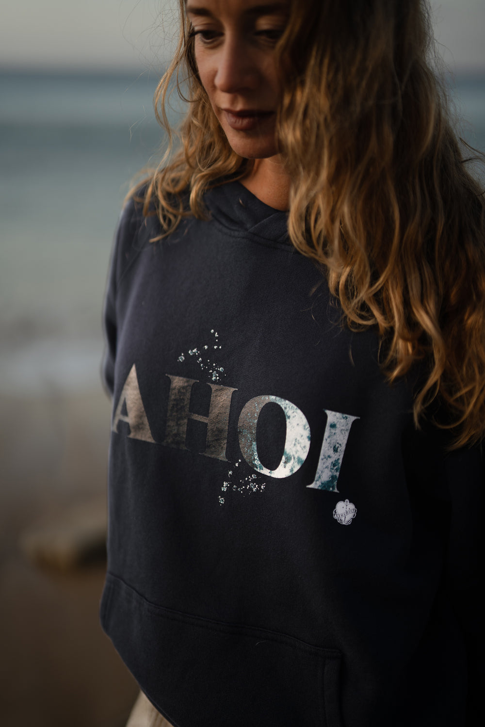 Kapuzenpullover AHOI Navy | ankerherz.de