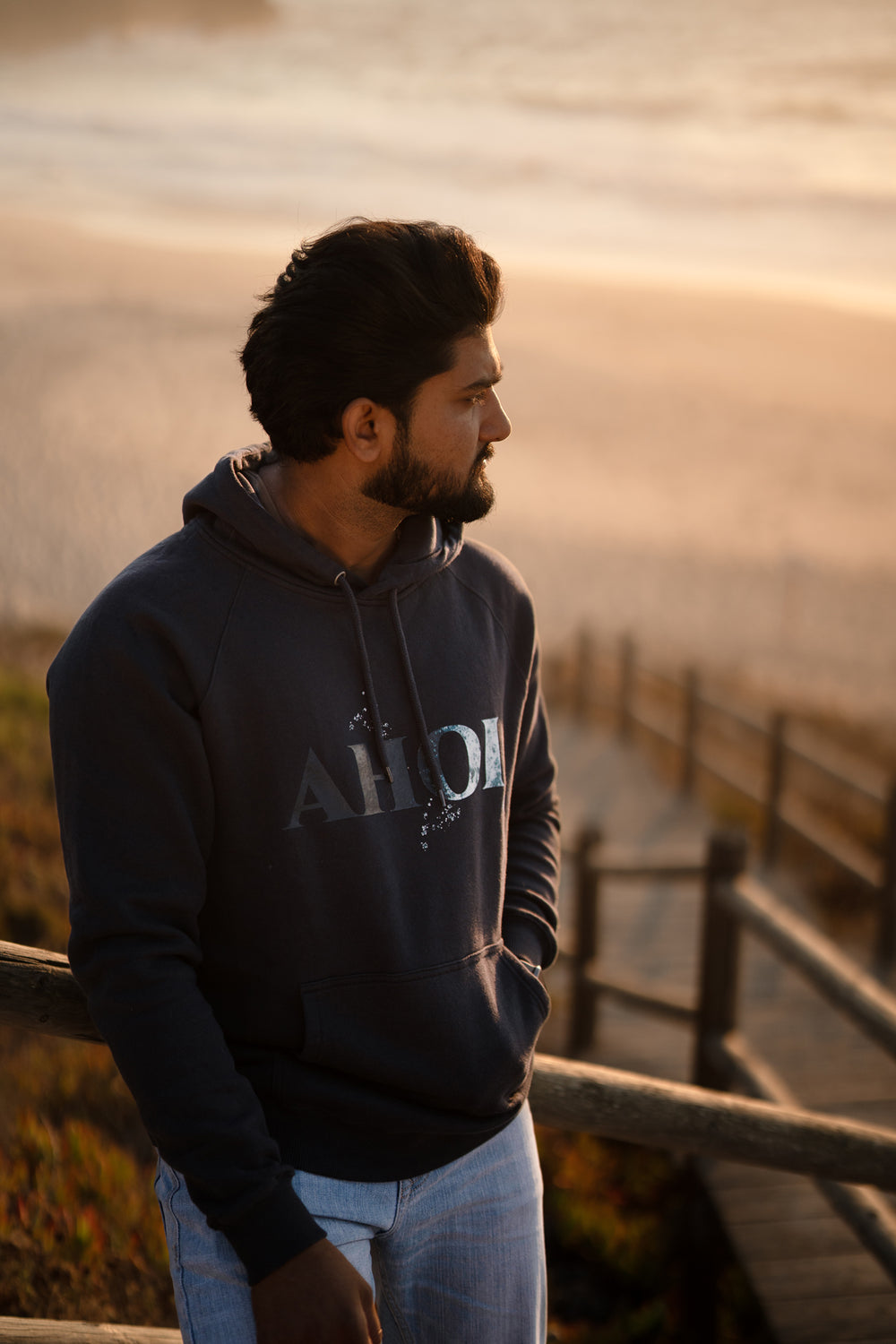 Kapuzenpullover AHOI Navy | ankerherz.de