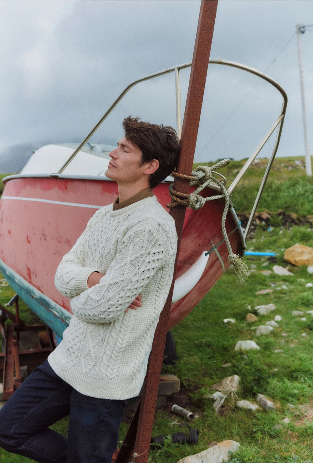 Klassischer Aran Pullover