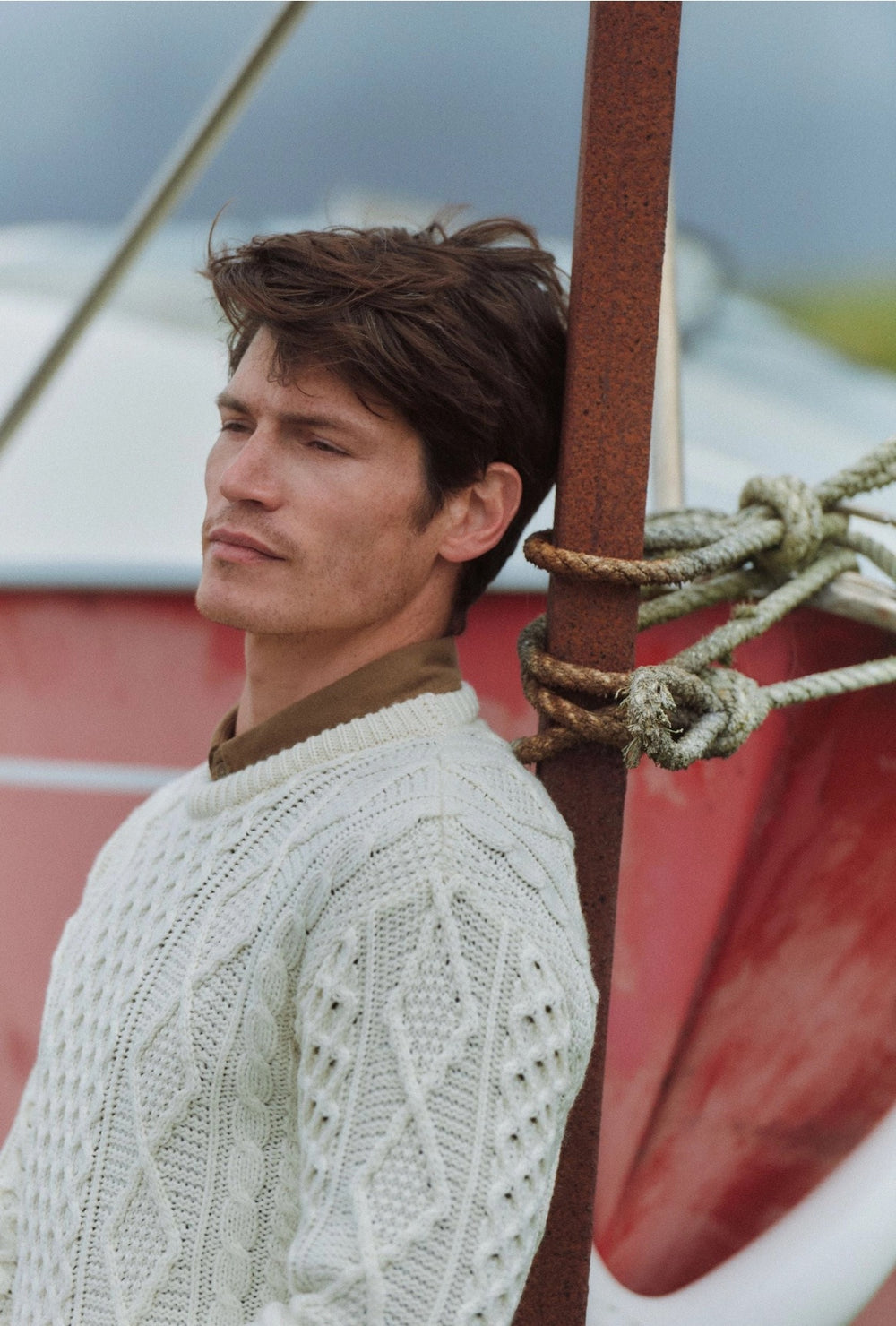 Klassischer Aran Pullover