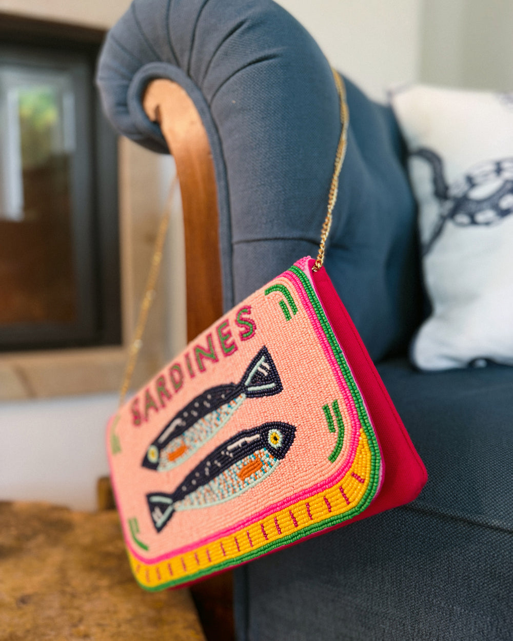 Sardinen Clutch | Perlenbesetzt | ankerherz.de