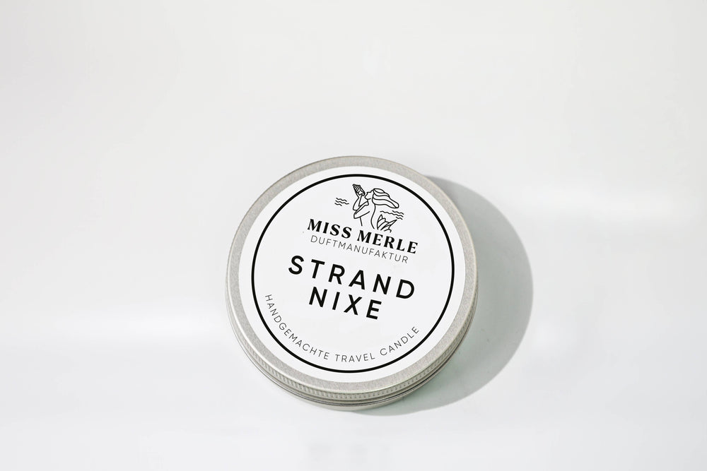 Travel Candle STRANDNIXE– 90g, ideal für Reisen | ankerherz.de
