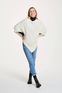 Aran Poncho - Creme | ankerherz.de