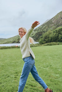 Oversize Aran Pullover cremefarben | ankerherz.de