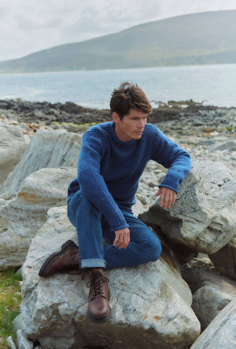 Tweed Rollkragenpullover - Denim | ankerherz.de