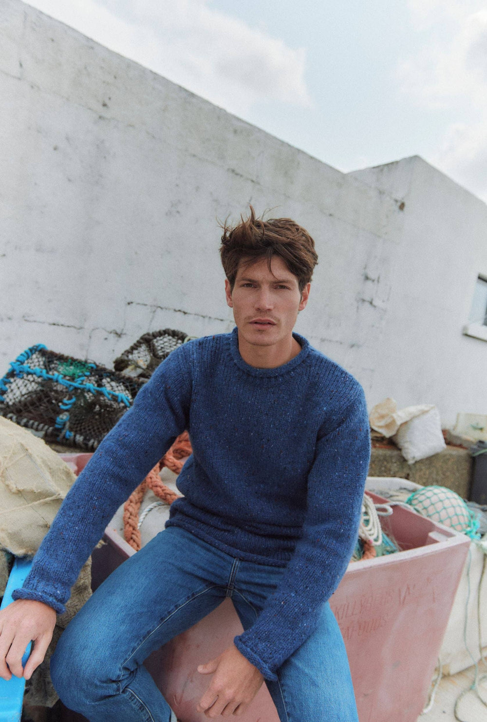 Tweed Rollkragenpullover - Denim | ankerherz.de
