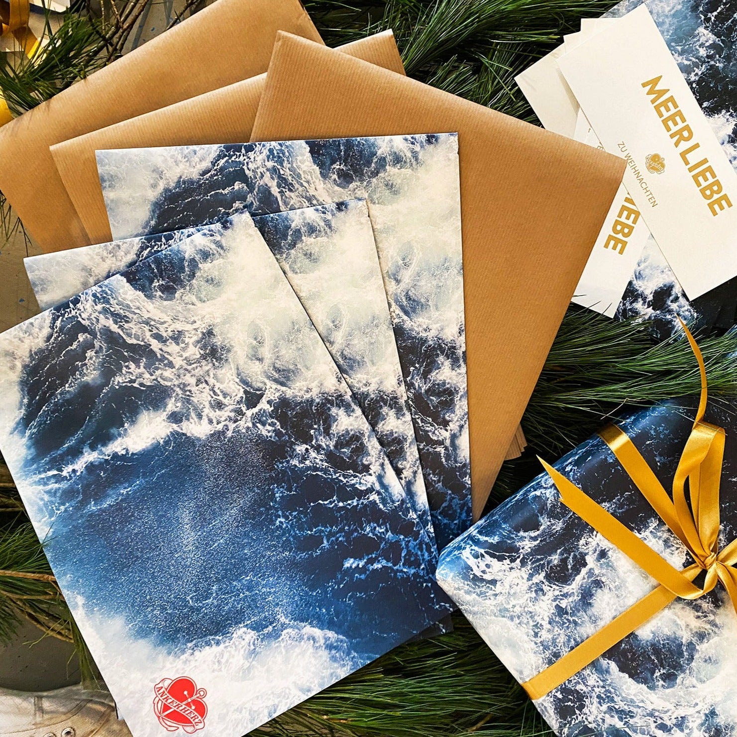 Weihnachts-Set Geschenkpapier Nordatlantik