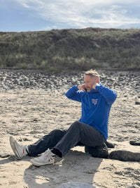 Hoodie "Dahinten wird's hell" – Royalblau