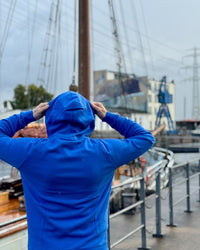 Hoodie "Dahinten wird's hell" – Royalblau