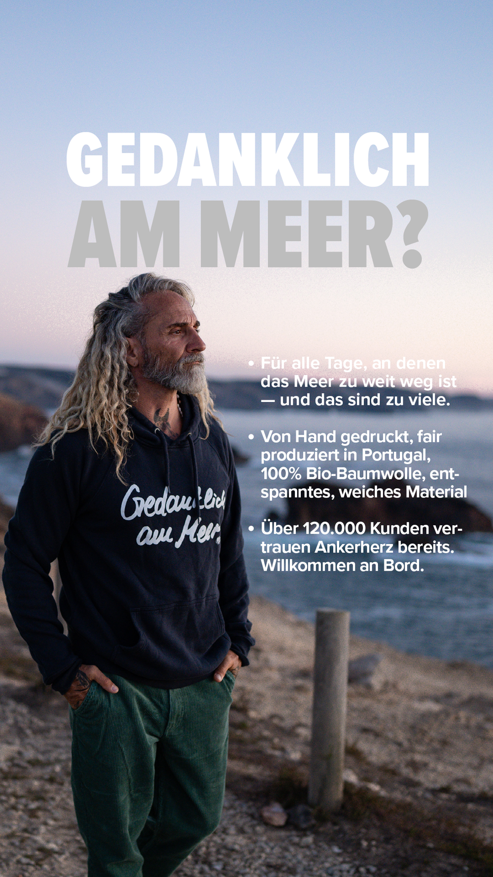 Kapuzenpullover Gedanklich am Meer
