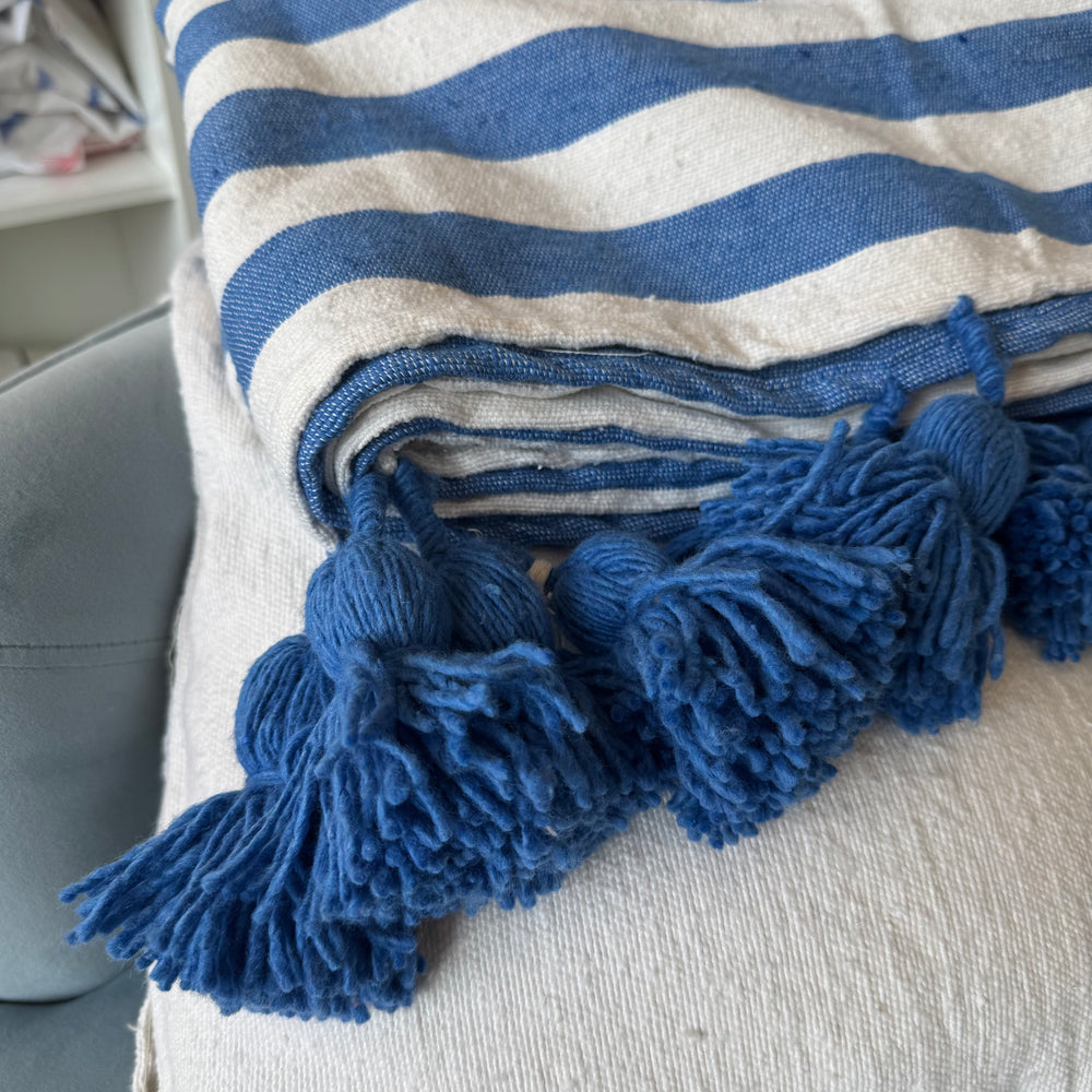 Marokkanische Decke - Blau