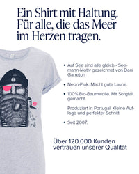 Frauen T-Shirt Seemann Neon-Pink — Bio-Baumwolle