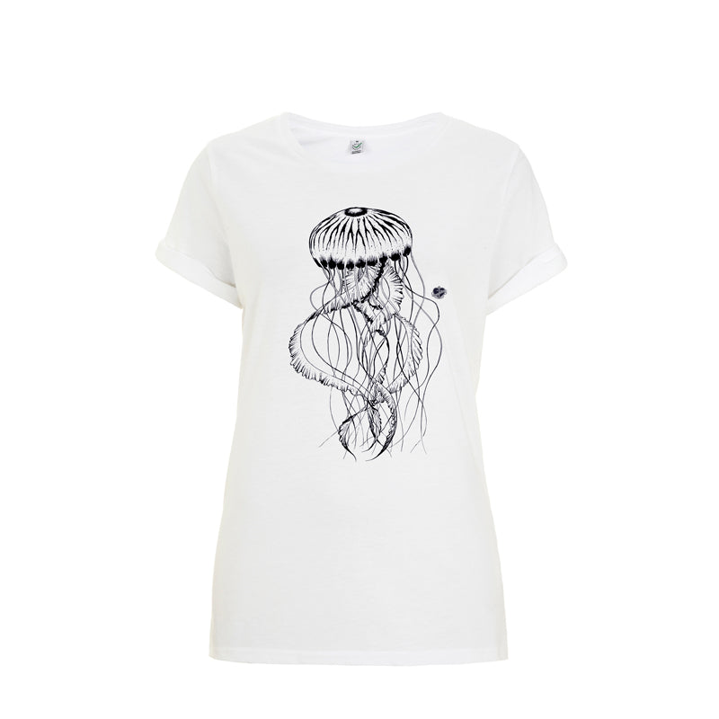 weißes Frauen T-Shirt Qualle | ankerherz.de