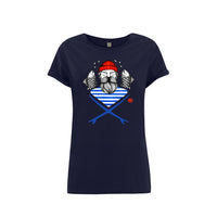 Frauen T-Shirt „Fisherman’s Friends“ – Navy mit Siebdruck
