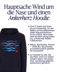 Hoodie Waves Navy — Bio-Baumwolle Unisex