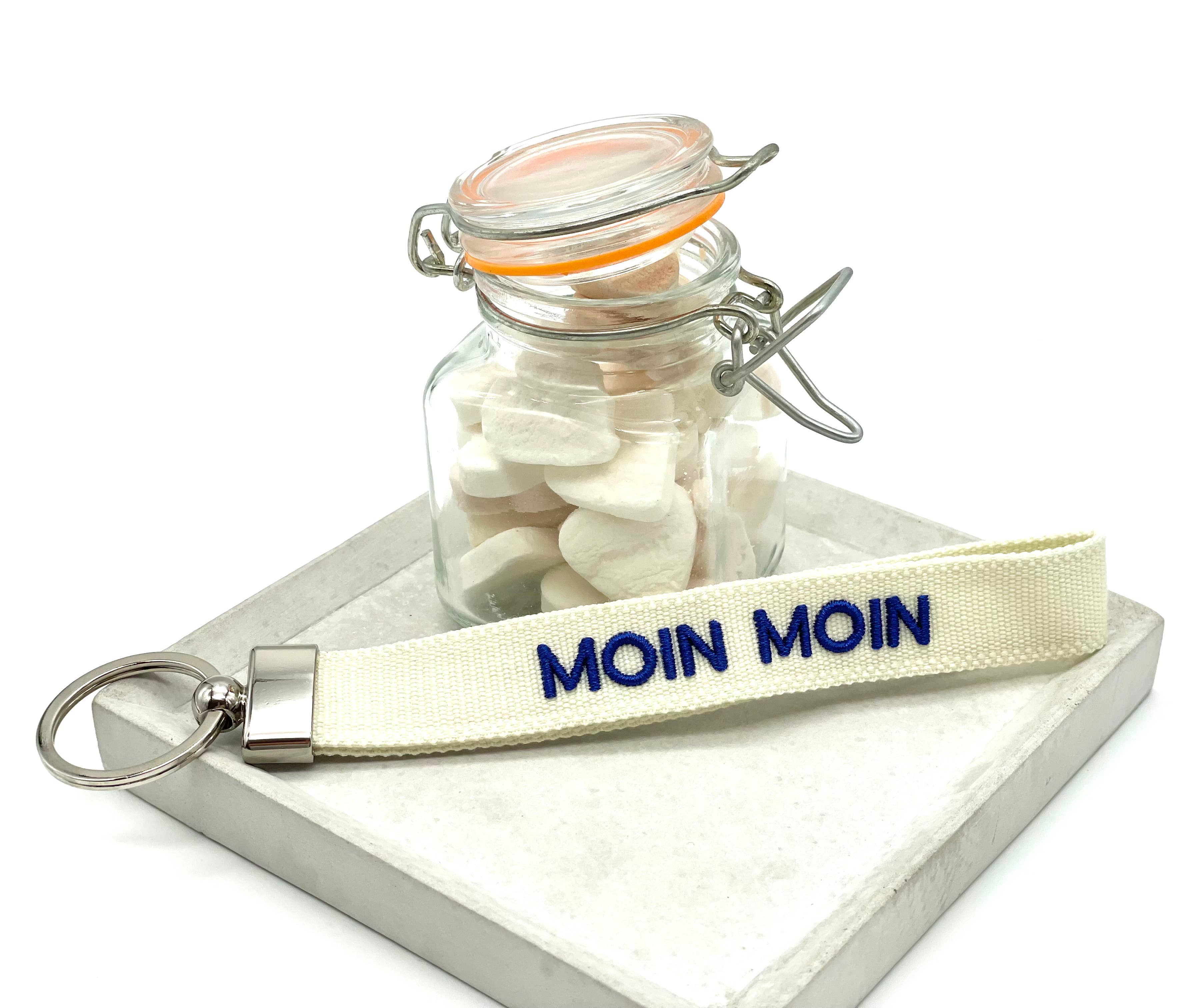 MOIN MOIN Schlüsselanhänger gewebt  bestickt